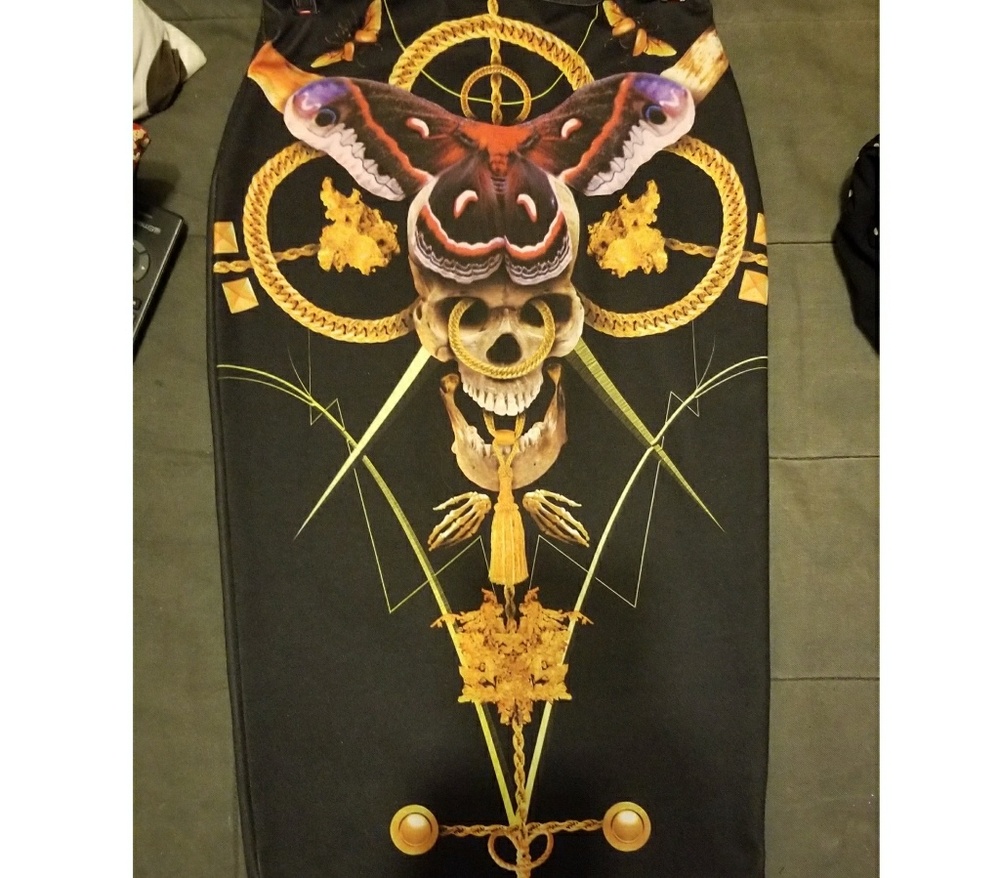 Gothic Midi Bodycon Skirt